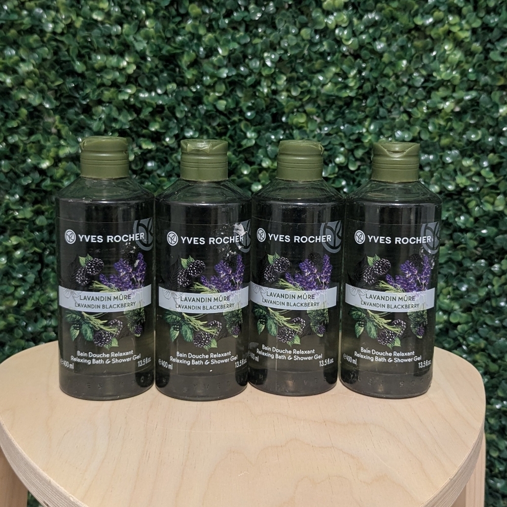 4X Yves Rocher Lavadin Blackberry Shower Gel, 400ML (large bottle)